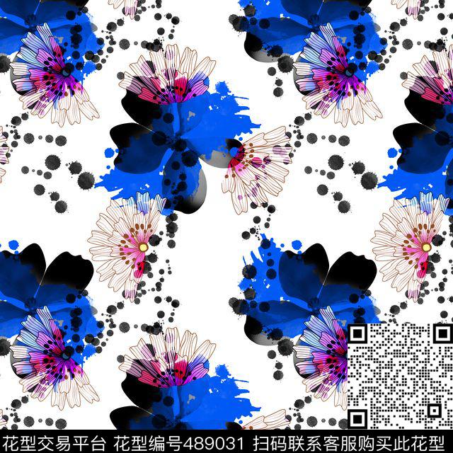 潮流创意墨点数码印花华亿平台下载（图片编号: 489031） - 瓦栏（Walan）