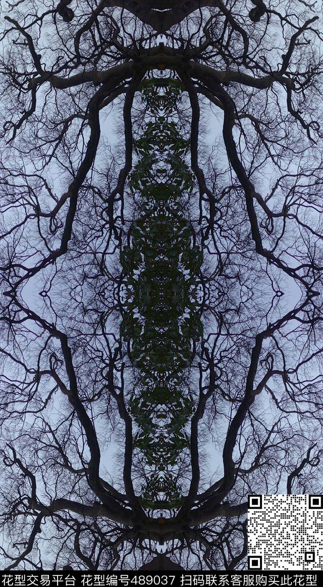 复古树木恐怖森林专场华亿平台通用型数码印花华亿平台下载（图片编号: 489037） - 瓦栏（Walan）