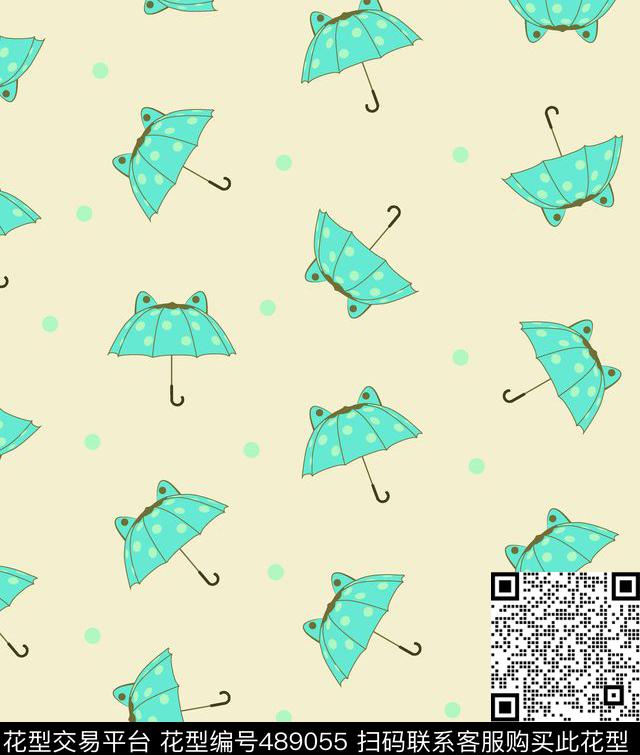雨伞波点卡通传统印花华亿平台下载（图片编号: 489055） - 瓦栏（Walan）