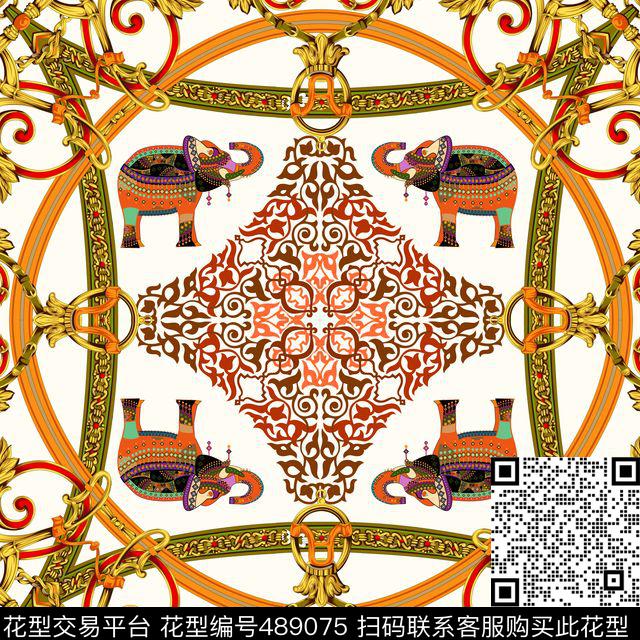 潮流大牌传统纹矢量图案数码印花华亿平台下载（图片编号: 489075） - 瓦栏（Walan）