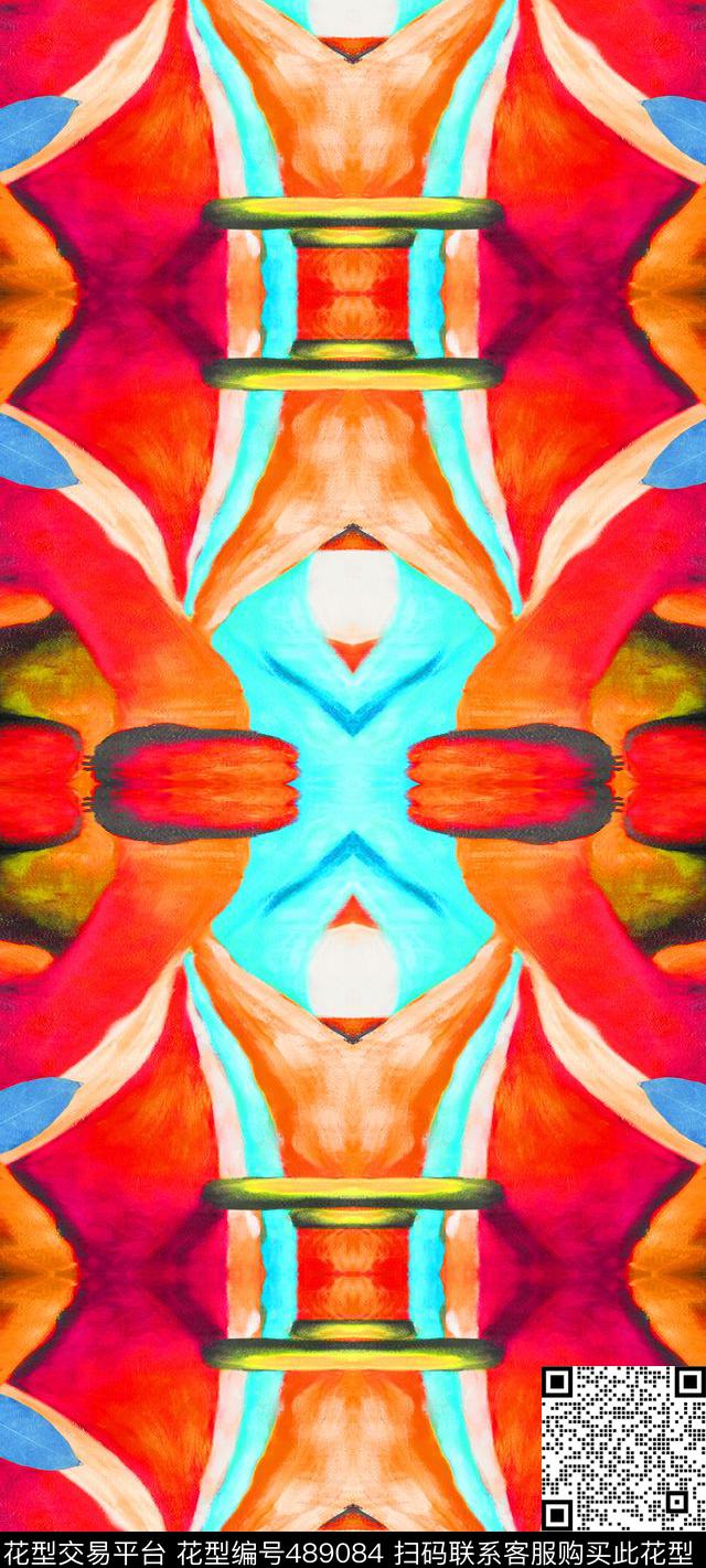 色块色块组合时尚复古数码印花华亿平台下载（图片编号: 489084） - 瓦栏（Walan）