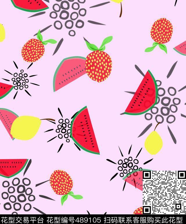 卡通可爱水果传统印花华亿平台下载（图片编号: 489105） - 瓦栏（Walan）