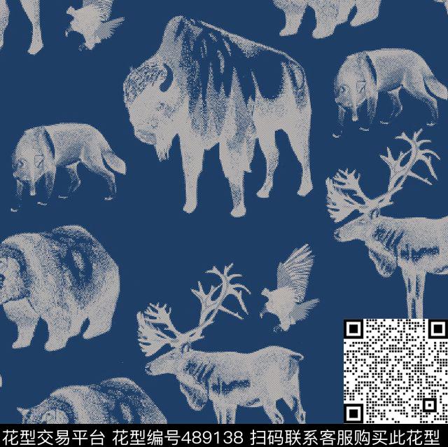 2016秋冬男装匹布野兽动物传统印花华亿平台下载（图片编号: 489138） - 瓦栏（Walan）