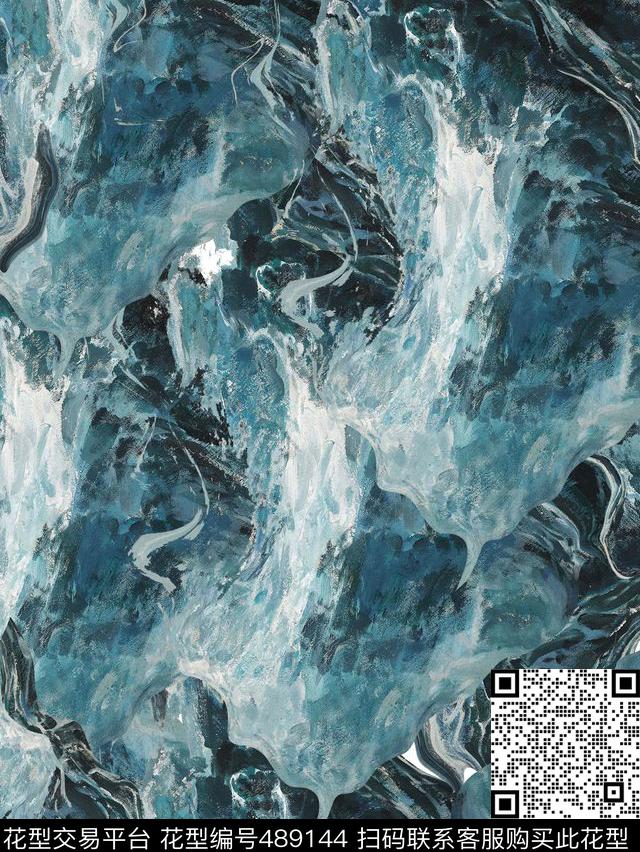复古水纹潮流数码印花华亿平台下载（图片编号: 489144） - 瓦栏（Walan）