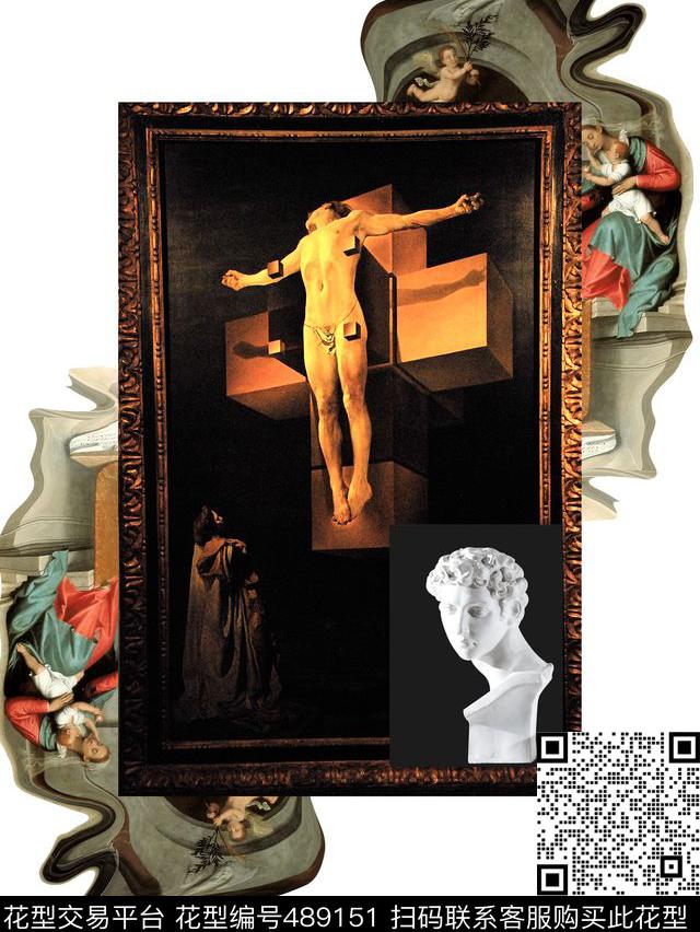 t恤华亿平台雕塑复古数码印花华亿平台下载（图片编号: 489151） - 瓦栏（Walan）