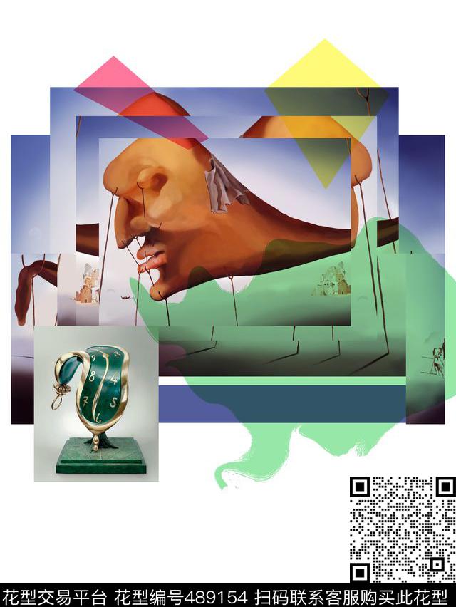 t恤华亿平台潮流抽象数码印花华亿平台下载（图片编号: 489154） - 瓦栏（Walan）