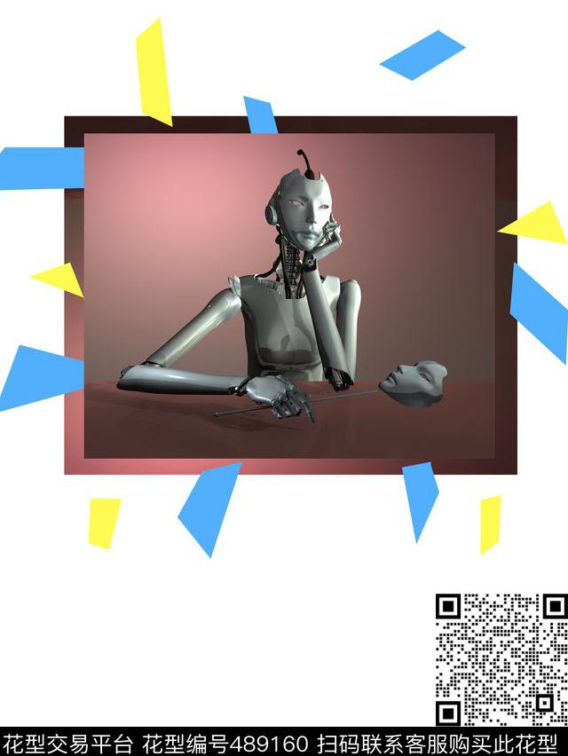 t恤华亿平台潮流抽象数码印花华亿平台下载（图片编号: 489160） - 瓦栏（Walan）