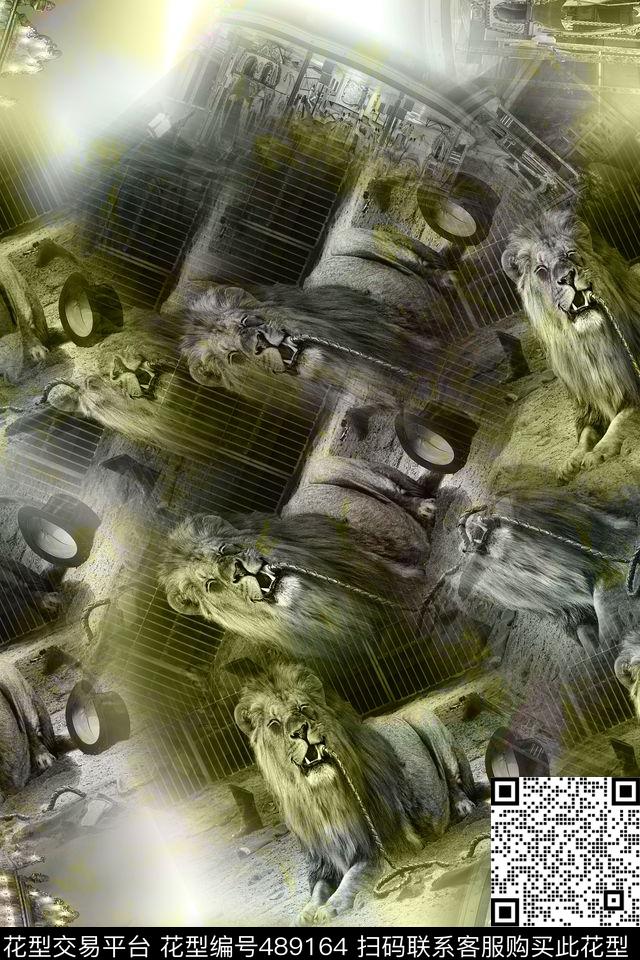男装狮子休闲数码印花华亿平台下载（图片编号: 489164） - 瓦栏（Walan）