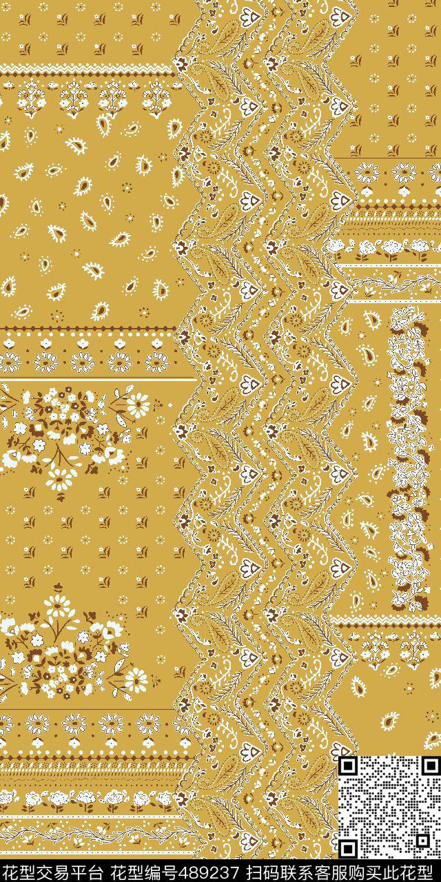 小碎花巴宝莉长巾传统印花华亿平台下载（图片编号: 489237） - 瓦栏（Walan）