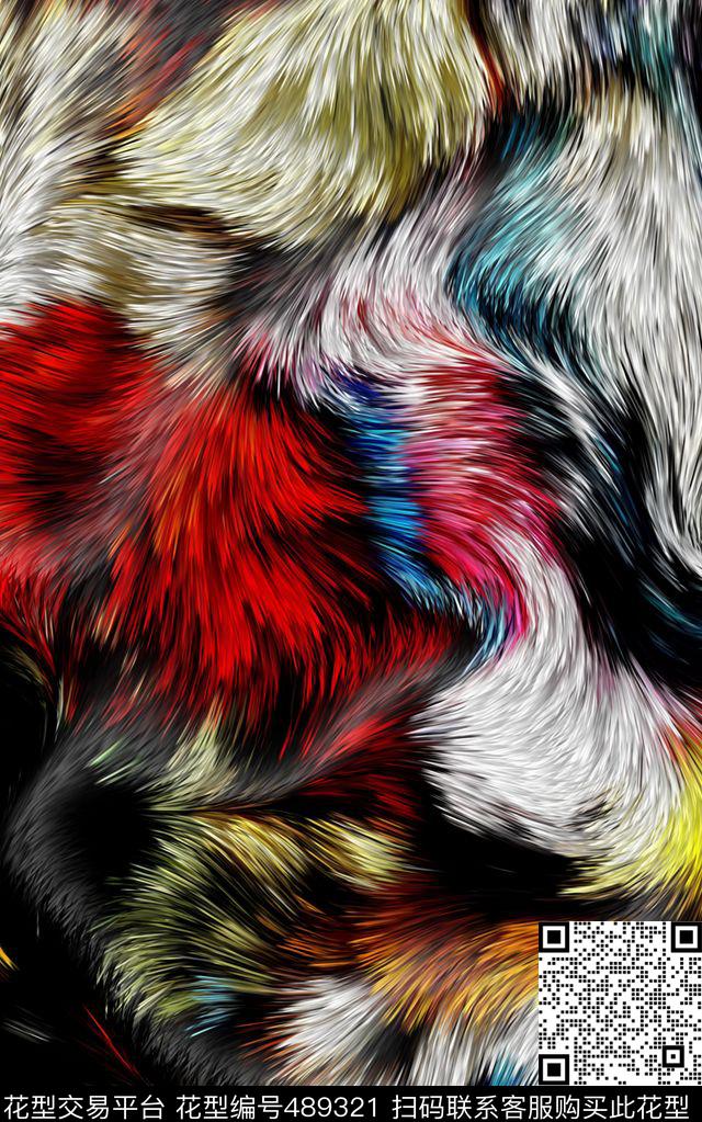 豹纹多彩渐变数码印花华亿平台下载（图片编号: 489321） - 瓦栏（Walan）