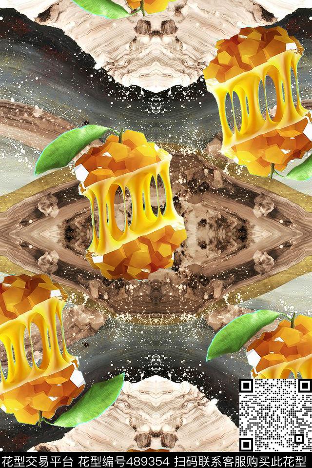 复古水果时尚数码印花华亿平台下载（图片编号: 489354） - 瓦栏（Walan）