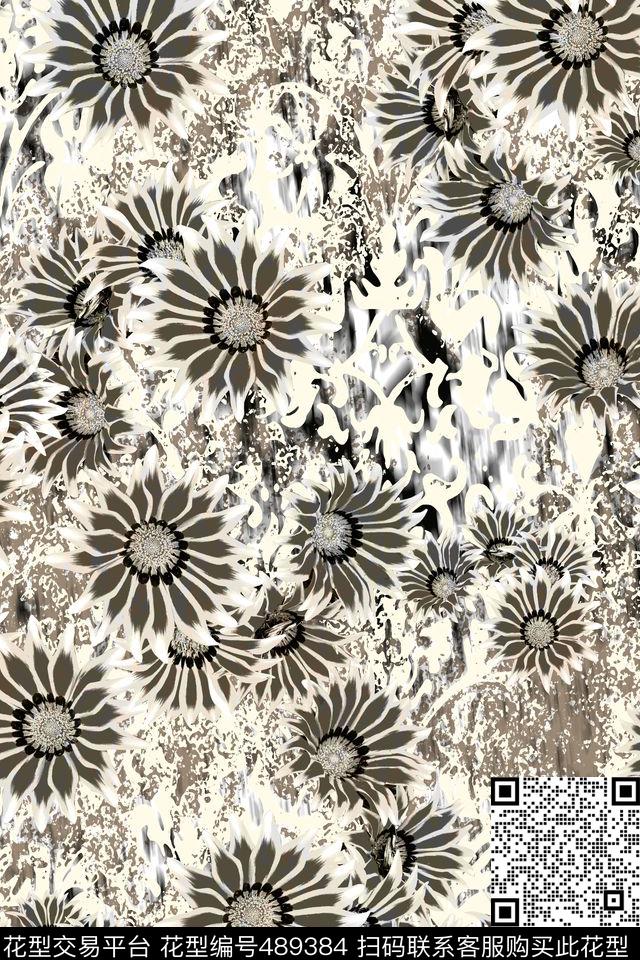 大牌肌理花卉数码印花华亿平台下载（图片编号: 489384） - 瓦栏（Walan）