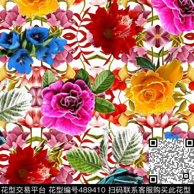 绚丽花卉热带数码印花华亿平台下载（图片编号: 489410） - 瓦栏（Walan）