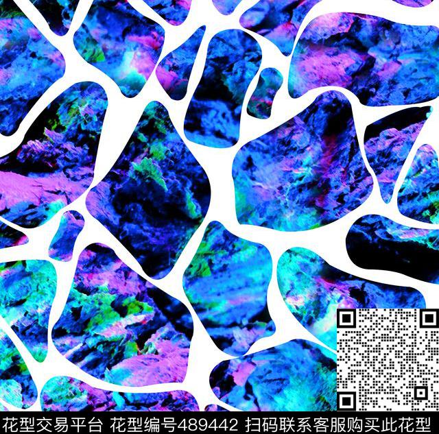 流行时尚手绘石头纹理欧美数码印花华亿平台下载（图片编号: 489442） - 瓦栏（Walan）