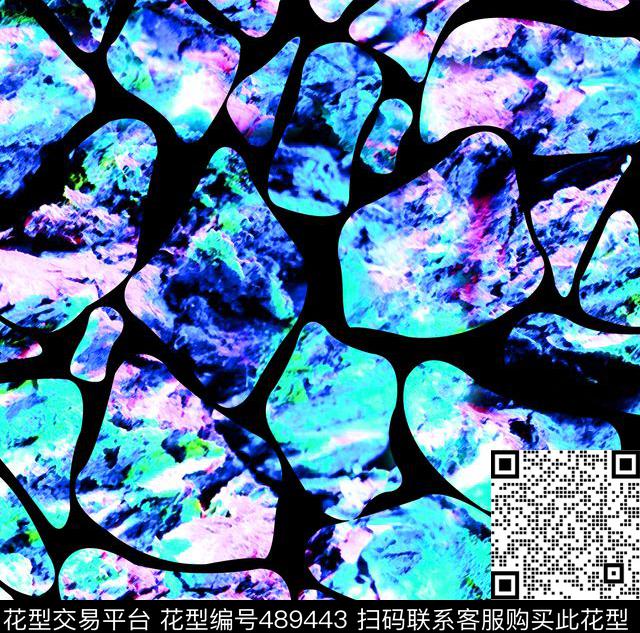 流行时尚手绘石头纹理欧美数码印花华亿平台下载（图片编号: 489443） - 瓦栏（Walan）