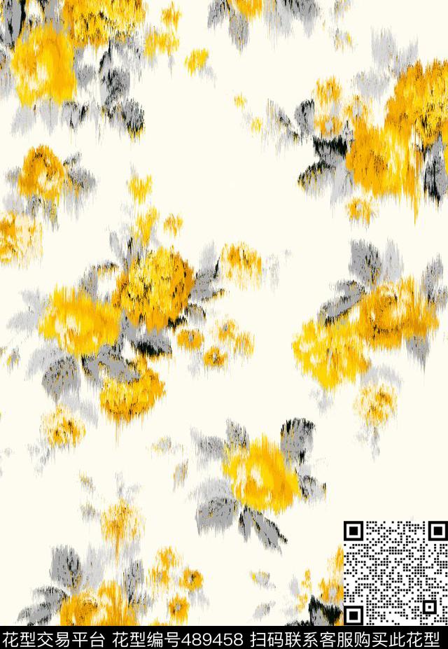 传统印花花卉叶子花卉传统印花华亿平台下载（图片编号: 489458） - 瓦栏（Walan）