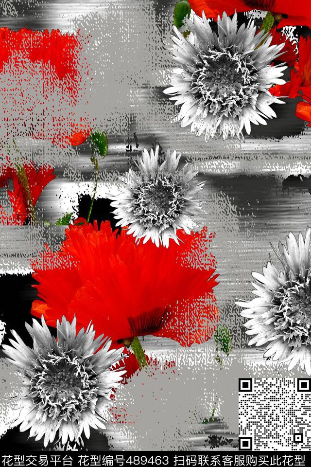 大牌花卉喷墨数码印花华亿平台下载（图片编号: 489463） - 瓦栏（Walan）