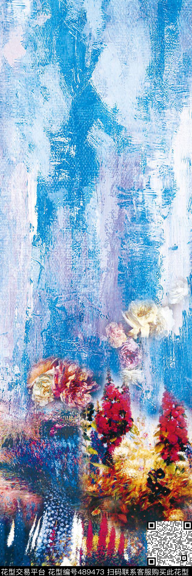 原创花卉绘画数码印花华亿平台下载（图片编号: 489473） - 瓦栏（Walan）