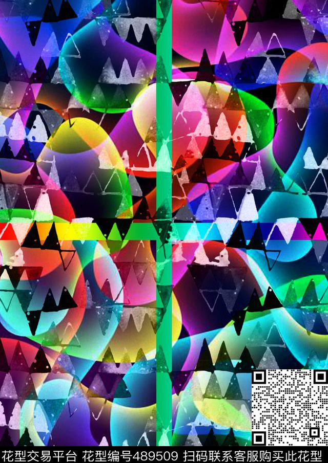 潮流霓虹女装数码印花华亿平台下载（图片编号: 489509） - 瓦栏（Walan）