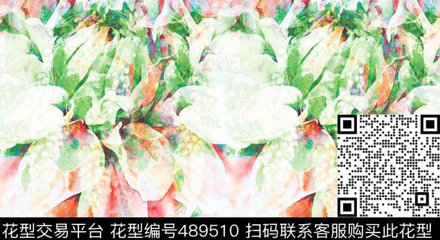 原创花卉优雅数码印花华亿平台下载（图片编号: 489510） - 瓦栏（Walan）