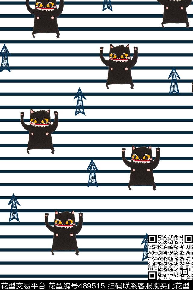 怪兽卡通流行时尚传统印花华亿平台下载（图片编号: 489515） - 瓦栏（Walan）