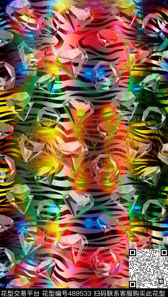 斑马纹潮流时尚夹克数码印花华亿平台下载（图片编号: 489533） - 瓦栏（Walan）