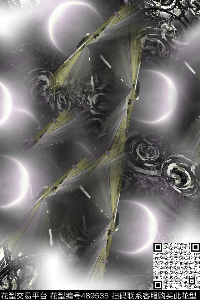 圆月思念自然数码印花华亿平台下载（图片编号: 489535） - 瓦栏（Walan）