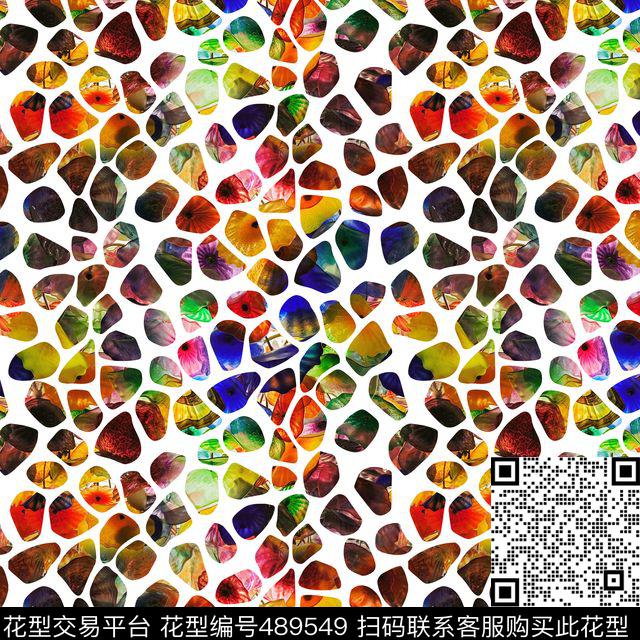 贝壳海洋生物动物纹数码印花华亿平台下载（图片编号: 489549） - 瓦栏（Walan）