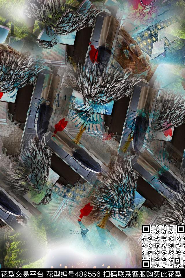 时尚休闲大牌数码印花华亿平台下载（图片编号: 489556） - 瓦栏（Walan）