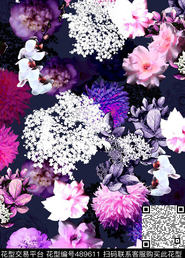 花卉秋冬装女装AD-花卉数码印花华亿平台下载（图片编号: 489611） - 瓦栏（Walan）