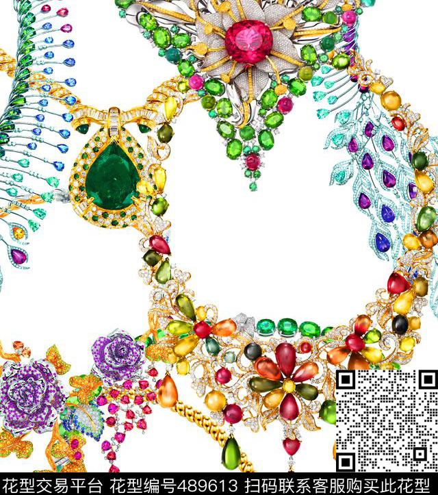 MAX-珠宝花卉流行时尚欧美数码印花华亿平台下载（图片编号: 489613） - 瓦栏（Walan）