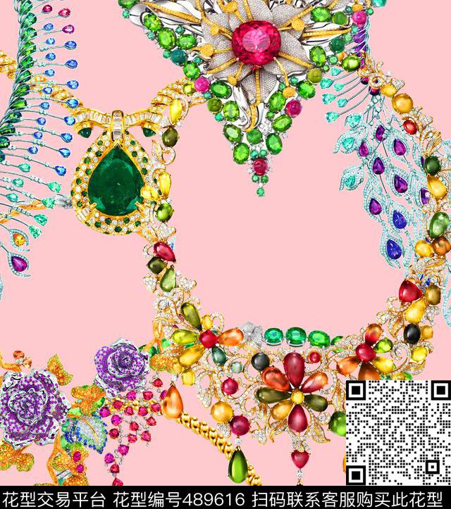 MAX-珠宝花卉流行时尚欧美数码印花华亿平台下载（图片编号: 489616） - 瓦栏（Walan）