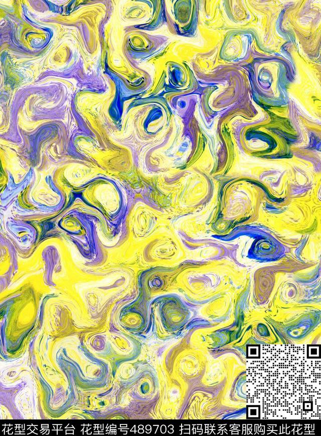 自然风光时尚水彩纹理画女装华亿平台数码印花华亿平台下载（图片编号: 489703） - 瓦栏（Walan）