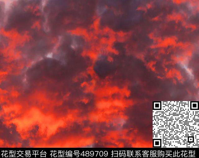 火烧云火红天空复古云彩华亿平台数码印花华亿平台下载（图片编号: 489709） - 瓦栏（Walan）