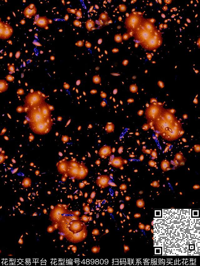 潮流复古墨点数码印花华亿平台下载（图片编号: 489809） - 瓦栏（Walan）