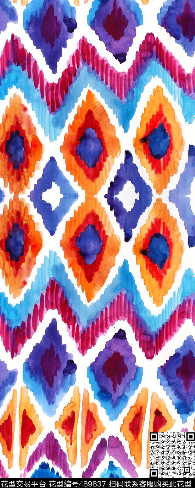 GeometricManycolorsRhombus数码印花华亿平台下载（图片编号: 489837） - 瓦栏（Walan）