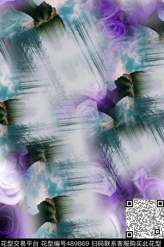 时尚大牌混搭数码印花华亿平台下载（图片编号: 489869） - 瓦栏（Walan）