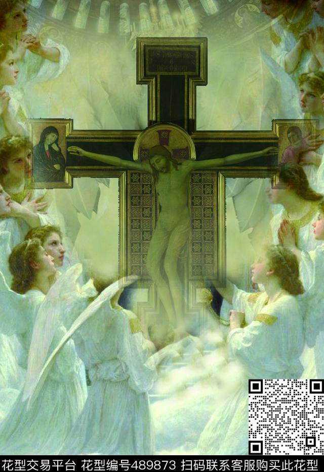 宗教天使耶稣数码印花华亿平台下载（图片编号: 489873） - 瓦栏（Walan）
