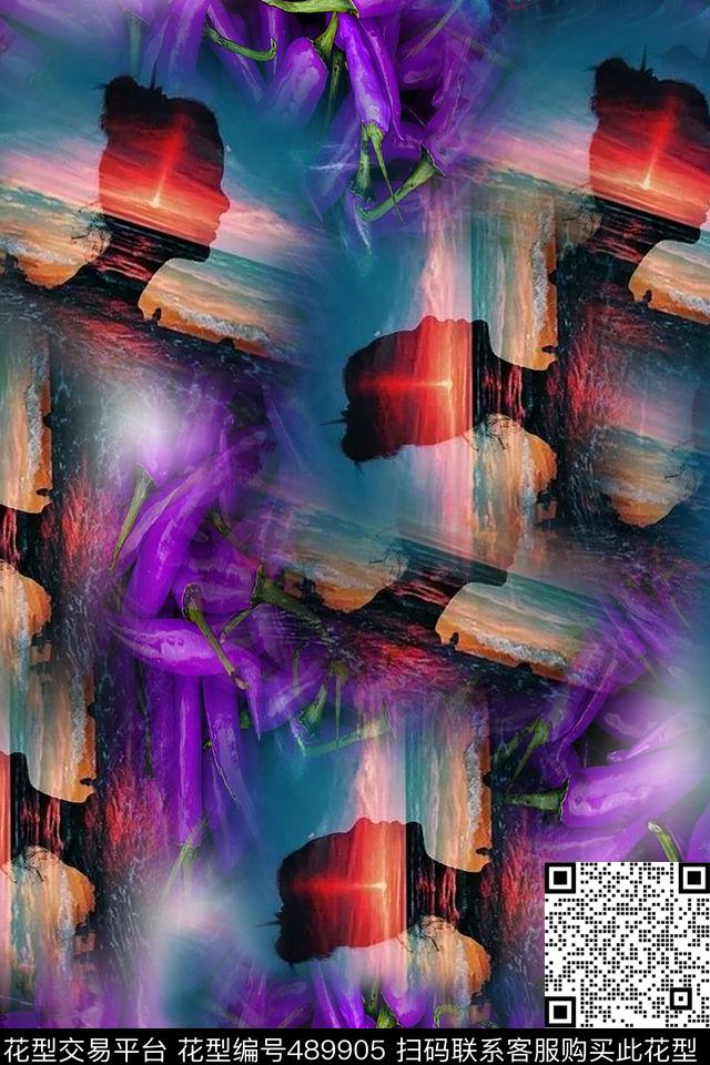 时尚大牌混搭数码印花华亿平台下载（图片编号: 489905） - 瓦栏（Walan）