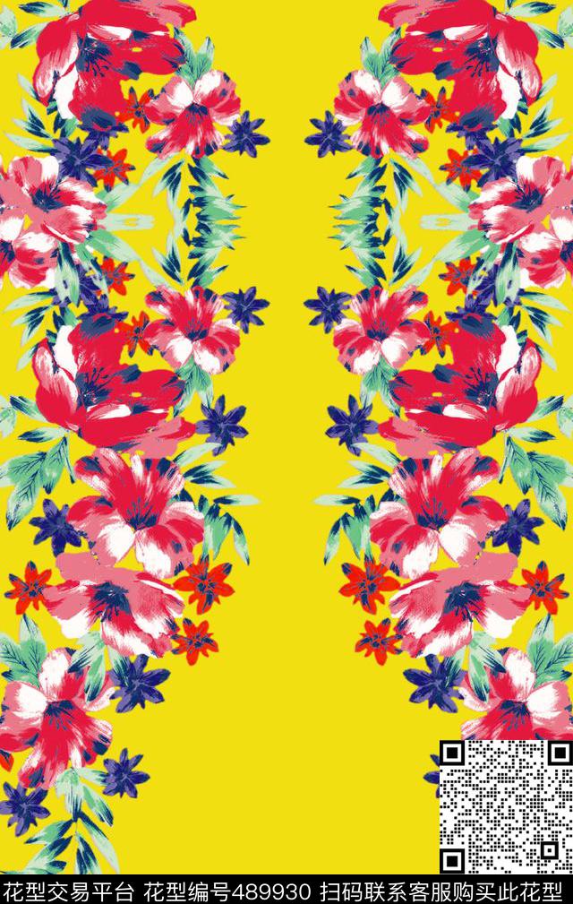 潮流时尚花卉组合裙装华亿平台数码印花华亿平台下载（图片编号: 489930） - 瓦栏（Walan）