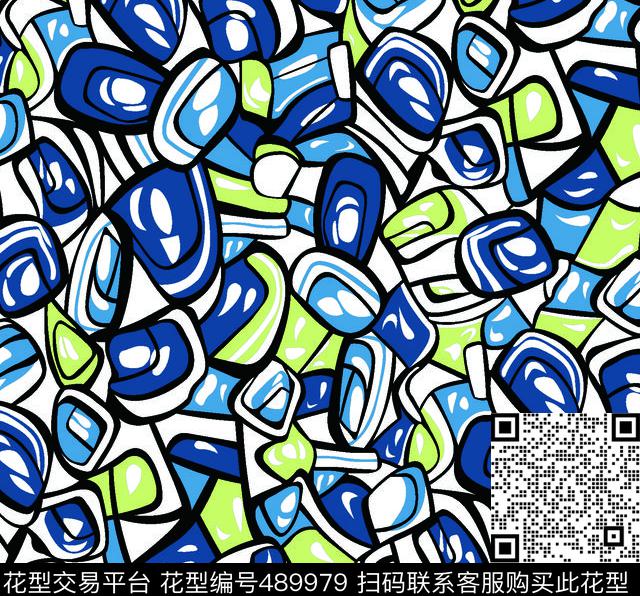 几何图形方块格子新月点子传统印花华亿平台下载（图片编号: 489979） - 瓦栏（Walan）