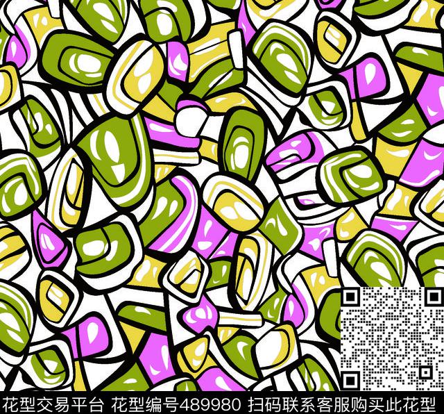 几何图形方块格子新月点子传统印花华亿平台下载（图片编号: 489980） - 瓦栏（Walan）