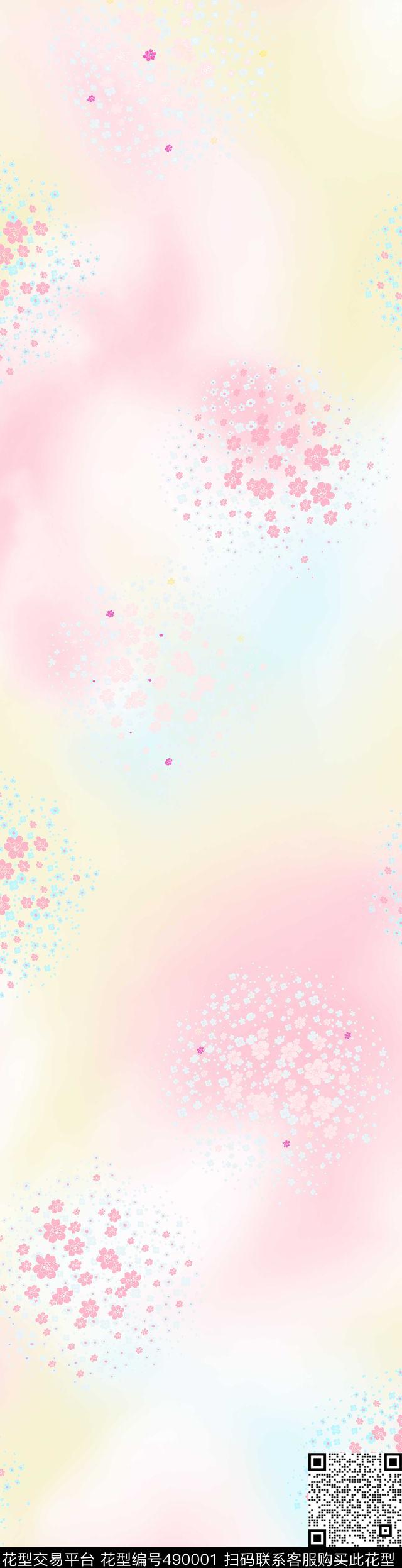 时尚花卉抽象数码印花华亿平台下载（图片编号: 490001） - 瓦栏（Walan）