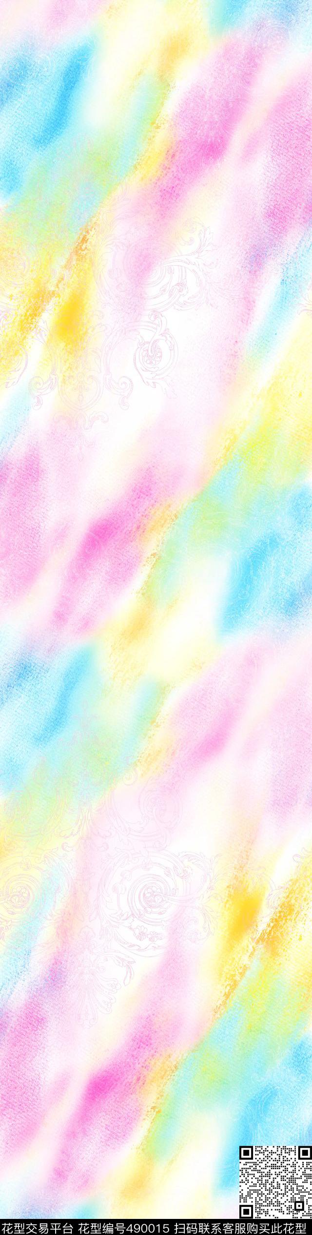 时尚花卉抽象数码印花华亿平台下载（图片编号: 490015） - 瓦栏（Walan）