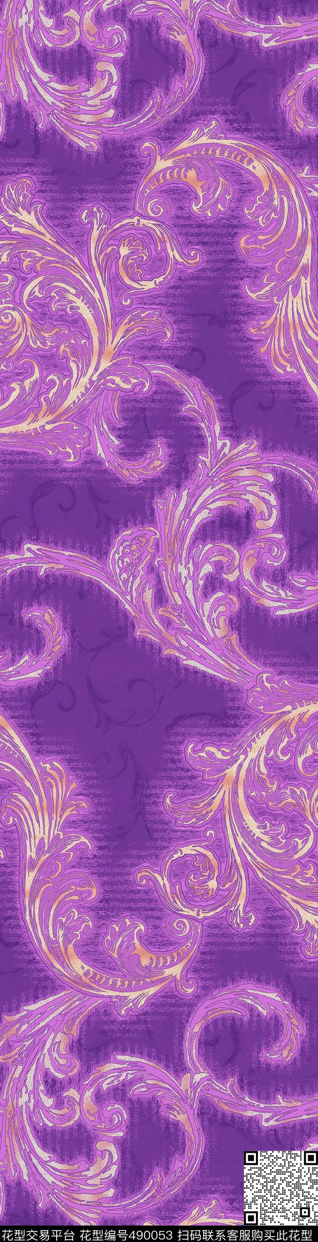 时尚花纹火腿数码印花华亿平台下载（图片编号: 490053） - 瓦栏（Walan）