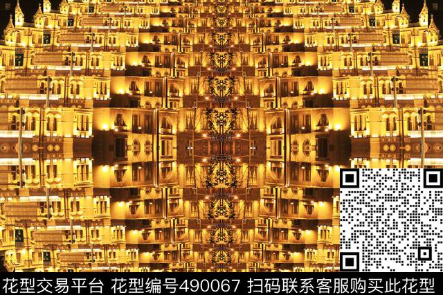 抽象渐变对称数码印花华亿平台下载（图片编号: 490067） - 瓦栏（Walan）