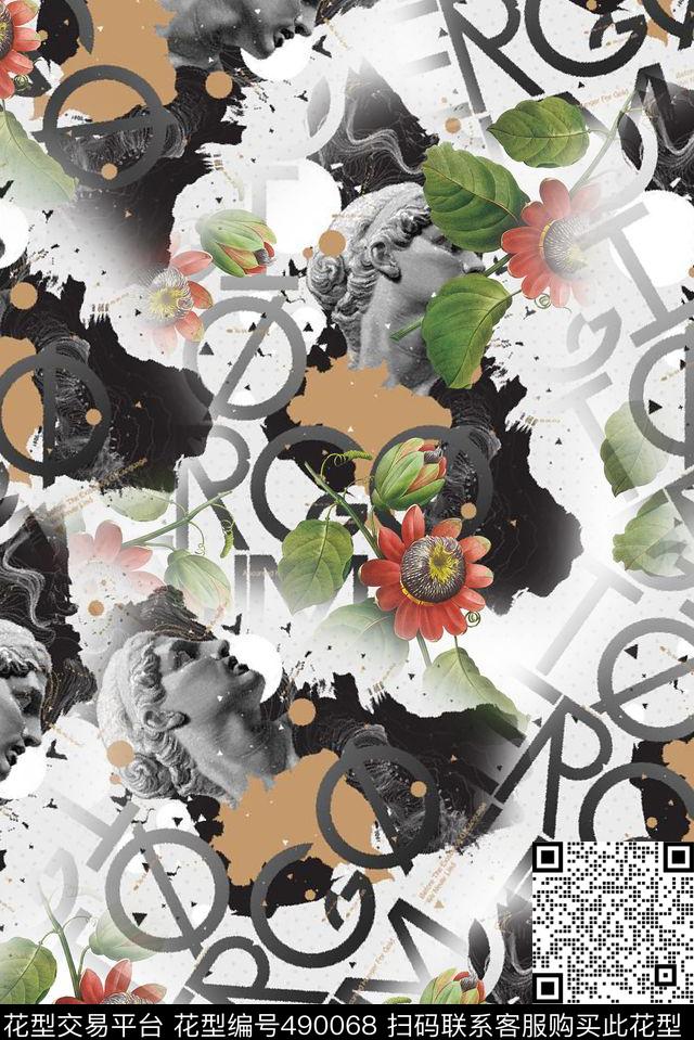 时尚花卉欧式数码印花华亿平台下载（图片编号: 490068） - 瓦栏（Walan）