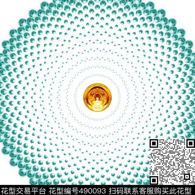 对称渐变珠子数码印花华亿平台下载（图片编号: 490093） - 瓦栏（Walan）