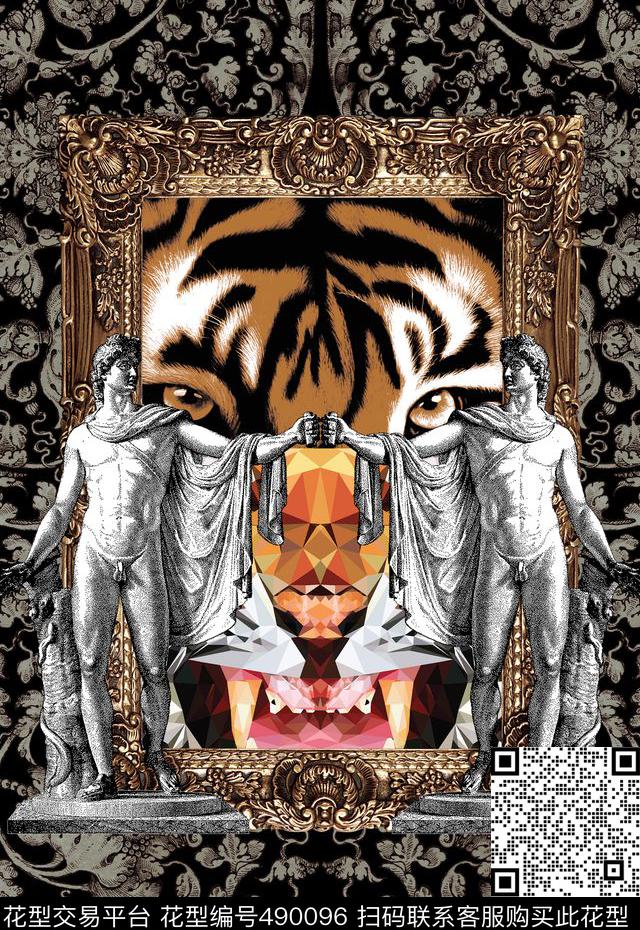 T恤卫衣夹克巴洛克花纹潮流时尚数码印花华亿平台下载（图片编号: 490096） - 瓦栏（Walan）