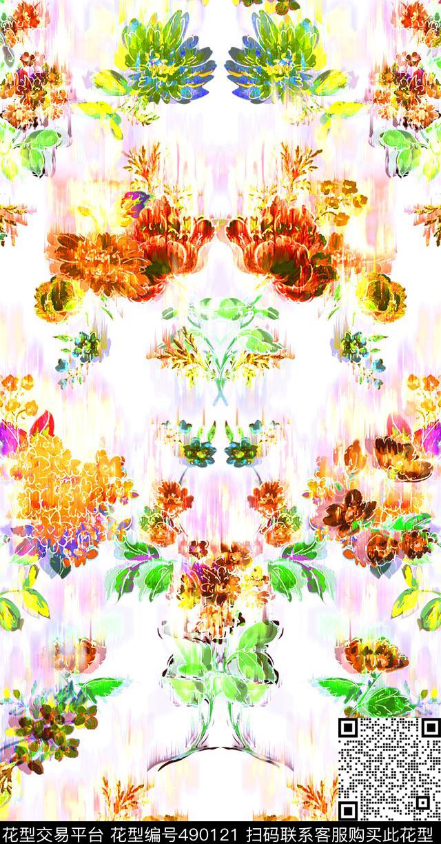 花卉女装数码印花数码印花华亿平台下载（图片编号: 490121） - 瓦栏（Walan）